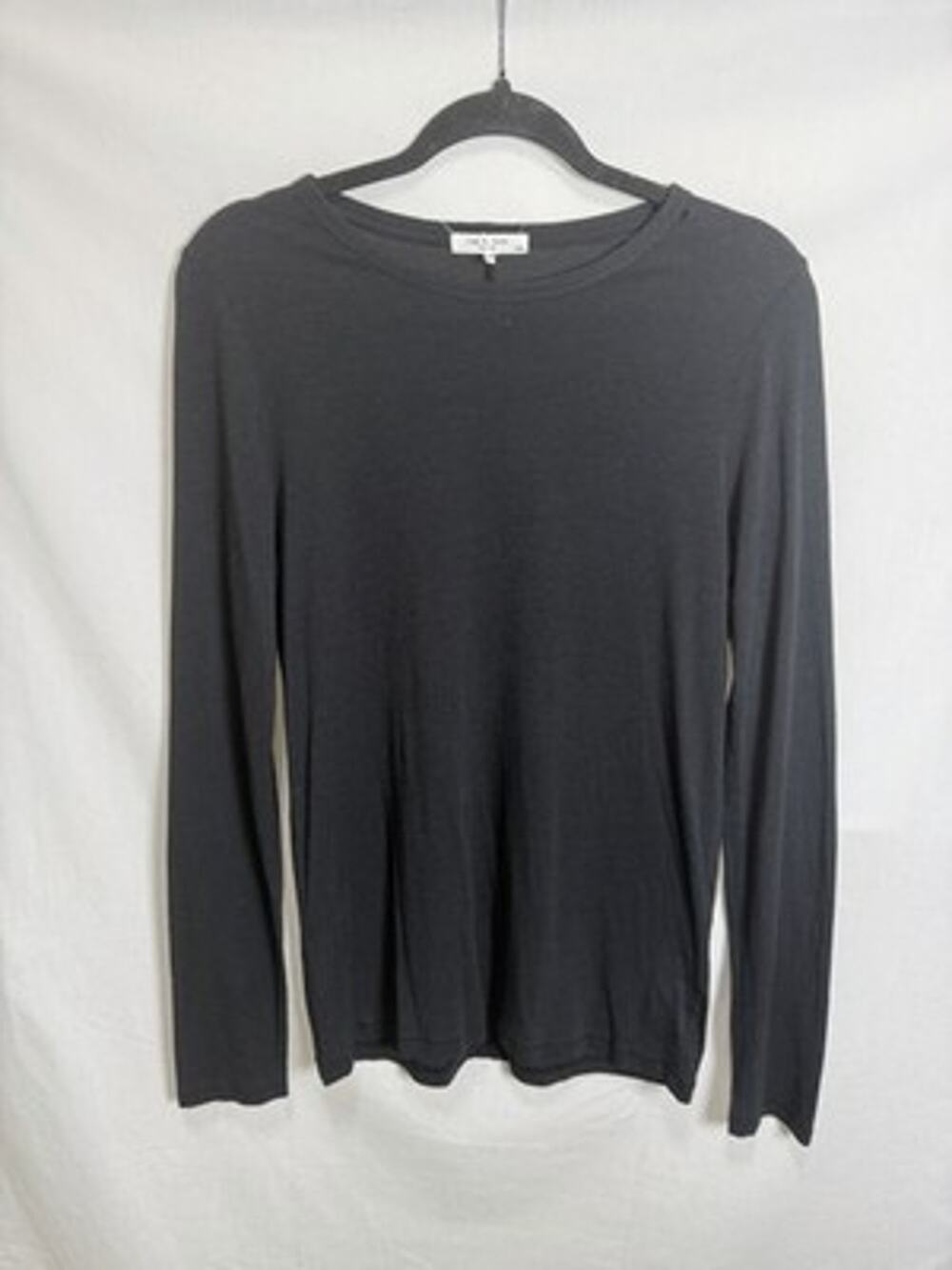 rag & bone Women’s Black Long Sleeve Crewneck Cotton Lightweight T-Shirt Size M